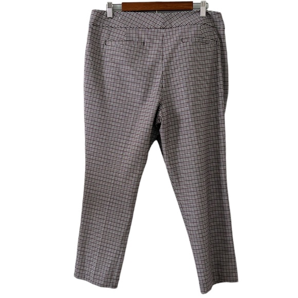 Ann Taylor Factory NEW Black & Burgundy Plaid Ankle Pants Size 14P - Picture 9 of 16